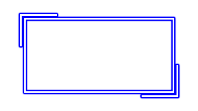 Blue Neon Minimalist Rectangle Frame Vector - Geometric Border Outline Graphic Design