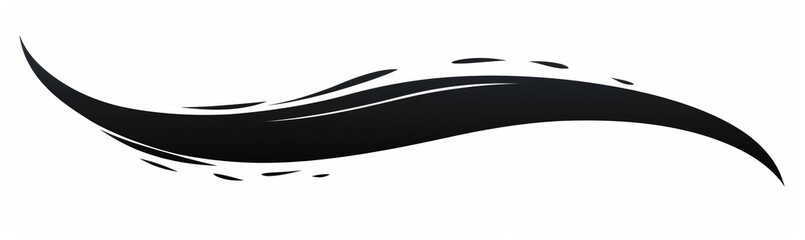  Black Wave Design with Dynamic Splashes on White Background, Modern Artistic Concept.