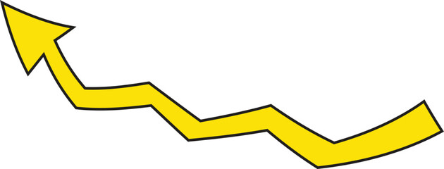 Thick, curved yellow 3D arrow representing a U-turn or reverse action—perfect for undo, refresh, or circular flow concepts in scalable vector format with a modern, glossy look.