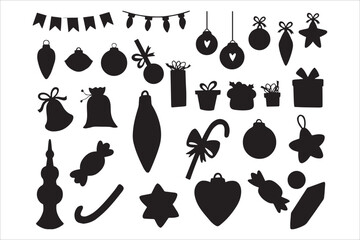 Christmas Holiday Silhouette Icon Collection