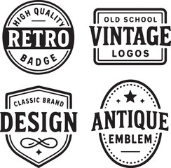 Obraz premium Set of Four Vintage Retro Badge and Emblem Vector Logos. High Quality Classic Brand Designs.