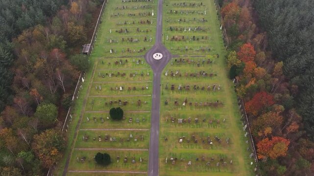Aerial Video of Lockerbie Garden of Remembrance Scotland UK.Scene of Pan Am Flight 103 Disaster.