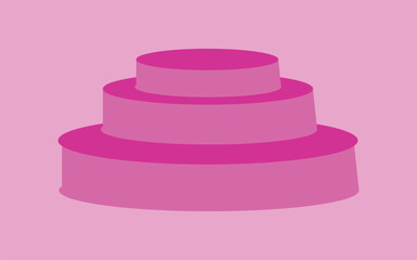 hockey stick and puck, A simple pink three tiered podium or stage on a pink background for awards or presentations