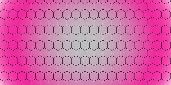 Abstract geometric pattern with hexagonal shapes and a pink gradient background - Powered by Adobe