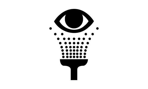 Piktogramm Augendusche &ndash; Augen-Notdusche / Augen sp&uuml;len (schwarz