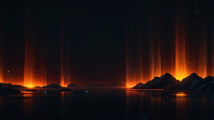 Abstract 3D Digital Art with Warm Glowing Cinematic Lighting V3