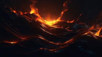 Abstract 3D Digital Art with Warm Glowing Cinematic Lighting V6