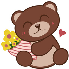 teddy bear with flowers
