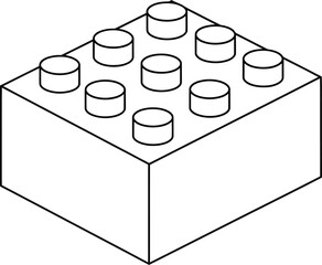 Fototapeta premium Lego brick outline vector image for coloring pages and design projects eps silhouette