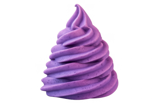 Purple soft serve ice cream swirl transparent background - Powered by Adobe