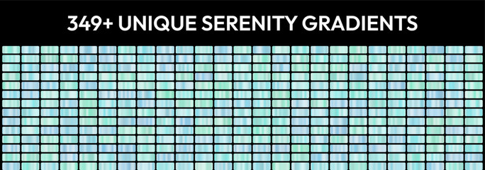 Serene mega gradient pack, 350 tranquil gradients, peaceful color set, calm design bundle, pure hues collection, gentle visuals, harmonious tones, balanced style, blissful gradient kit, clear charm.