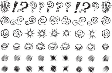 set of hand drawn arrows in white background