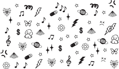 set of hand drawn arrows in white background