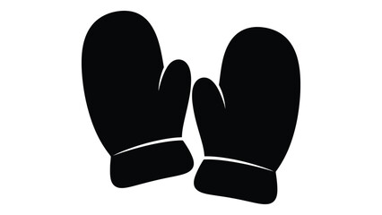 Mittens silhouette isolated on white background, Vector