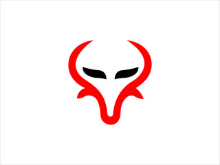 Bull head vector minimalist illustration features two abstract black animal designs on a crisp white background