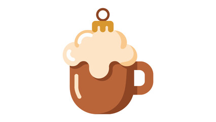 Warm Delight: A charming, artistically rendered cup of coffee, crowned with a cloud of creamy foam and a delicate ornament