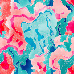 seamless watercolor pattern with watercolor splashes