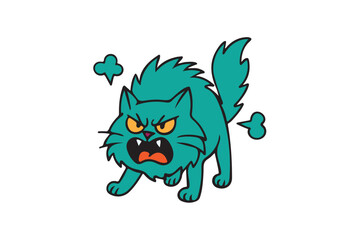 Bold Aggressive Canine Artwork Vector Illustration on White Background.