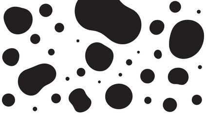 Vibrant abstract black and white polka dot and blob pattern for modern design projects and playful backgrounds