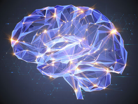 Brain illustration of neural network, science and artificial intelligence concept, digital design