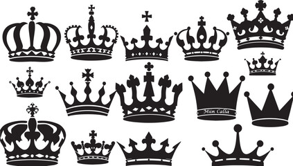 Stunning collection of diverse royal crowns and regal symbols offering timeless elegance and power for impactful design projects.