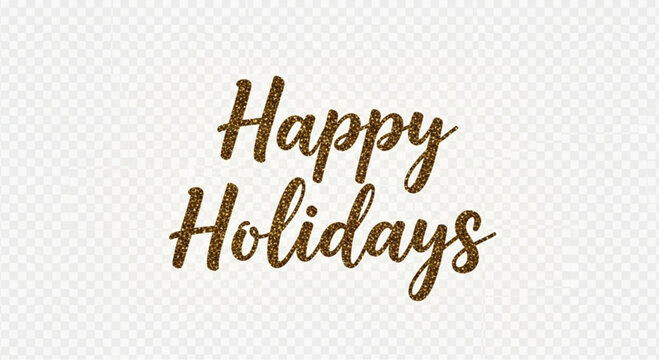 A festive message in elegant calligraphy, Happy Holidays is artfully presented, conveying season's greetings with warmth and style. vector illustration