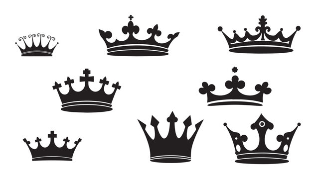 Elegant crown collection perfect for branding, logos, and royal designs, ideal for luxury themes, stylish invitations, and majestic event marketing materials