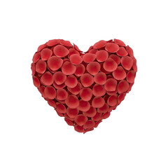 Heart Shape Formed From Red Rose Petals Against A Black Background symbolizing love and romance in a detailed 3d render