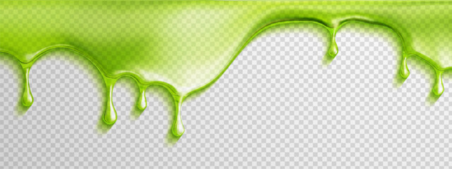 Slime toxic drip background with green halloween splash and snot liquid 3D. Paint vector realistic with slime design and toxic drip elements for flow blob. Seamless splat aesthetic for halloween