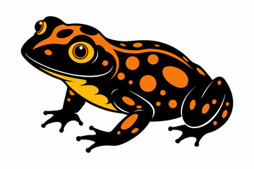 Obraz premium fire bellied toad sihouette black vector