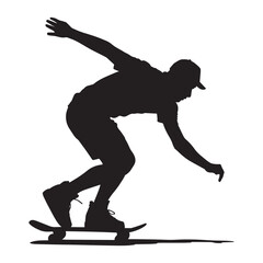 Dynamic silhouette of a skateboarder performing a trick with outstretched arms, capturing extreme sports action and youthful energy