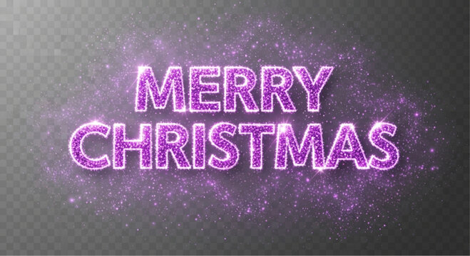 A festive Merry Christmas message shimmers with sparkling light, ideal for spreading holiday cheer and goodwill. vector illustration