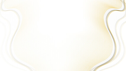 Abstract background vector illustration with golden waves and a delicate heart frame pattern