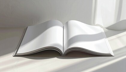 Open Book with Blank Pages and Sunlight Ideal for Design, Presentation, and Content Creation