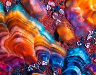 colorful mineral surface close up macro geological texture vibrant abstract natural background