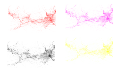 Vibrant abstract digital splash patterns in red, magenta, yellow