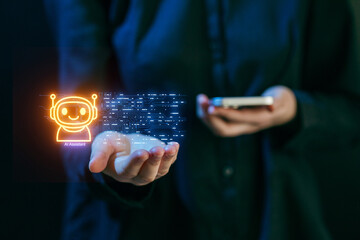 AI assistant technology showcased through a hands-on demonstration of virtual interaction and support