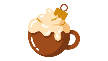 Warm Beverage with Cream: A charming cup brimming with a warm beverage topped with a generous swirl of creamy delight, perfect for moments of relaxation and indulgence.