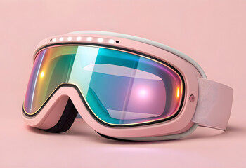 Futuristic ski goggles with vibrant lens and sleek pink design