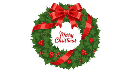 Cute Christmas Reindeer Illustration with Snowflakes and Merry Christmas Banner