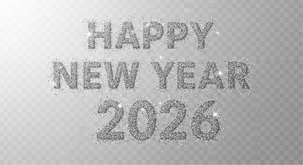 A modern and elegant greeting of Happy New Year 2026, a sophisticated message suitable for various platforms and themes. vector illustration