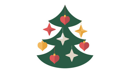 Festive Tree: A colorful and cheerful illustration of a decorated tree, perfect for adding a touch of holiday joy.