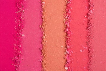Abstract Pink and Orange Mineral Powder with Water Droplets - Makeup Texture