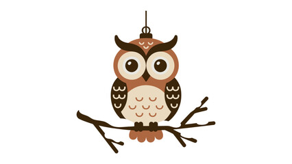 Wise Owl's Perch: An adorable owl with large, expressive eyes perches gracefully on a slender branch, its gaze both inquisitive and wise, evoking a sense of calm and the beauty of nature.
