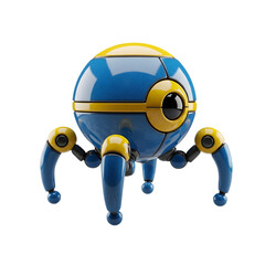 3D Spider Robot Drone Icon Isolated on Transparent Background &ndash; Advanced AI Technology PNG