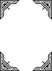 Abstract Geometric Frame Border Vector Design. Minimal Line Art Corner Ornament, Modern Decorative Outline Frame Template for Invitations, Posters, Certificates, and Graphic Design Projects