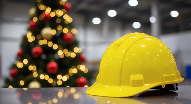 Festive Factory Xmas Tree  Hardhat Industrial Holiday Cheer.