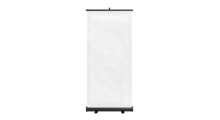 Blank white roll up banner stand