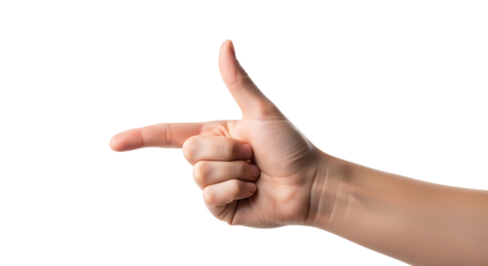 Hand pointing to the left