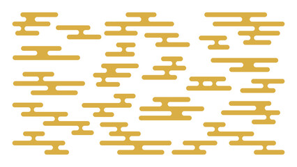 エ霞の和柄背景（金）